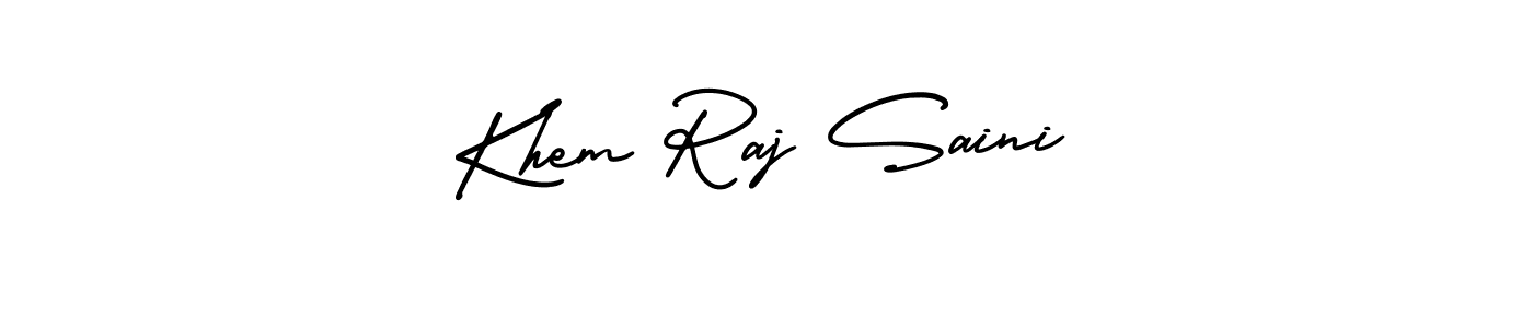 Design your own signature with our free online signature maker. With this signature software, you can create a handwritten (AmerikaSignatureDemo-Regular) signature for name Khem Raj Saini. Khem Raj Saini signature style 3 images and pictures png