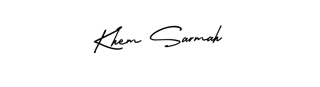 Create a beautiful signature design for name Khem Sarmah. With this signature (AmerikaSignatureDemo-Regular) fonts, you can make a handwritten signature for free. Khem Sarmah signature style 3 images and pictures png