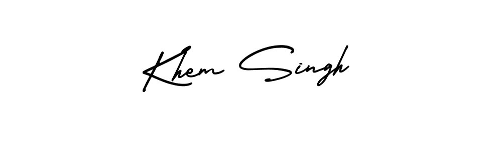 It looks lik you need a new signature style for name Khem Singh. Design unique handwritten (AmerikaSignatureDemo-Regular) signature with our free signature maker in just a few clicks. Khem Singh signature style 3 images and pictures png