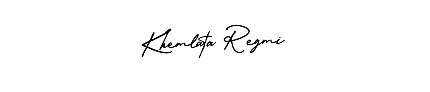 It looks lik you need a new signature style for name Khemlata Regmi. Design unique handwritten (AmerikaSignatureDemo-Regular) signature with our free signature maker in just a few clicks. Khemlata Regmi signature style 3 images and pictures png
