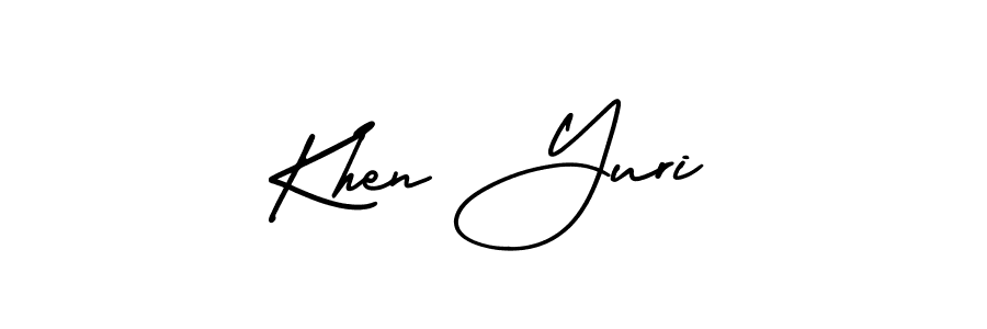 How to make Khen Yuri signature? AmerikaSignatureDemo-Regular is a professional autograph style. Create handwritten signature for Khen Yuri name. Khen Yuri signature style 3 images and pictures png