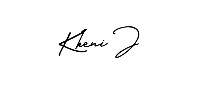 The best way (AmerikaSignatureDemo-Regular) to make a short signature is to pick only two or three words in your name. The name Kheni J include a total of six letters. For converting this name. Kheni J signature style 3 images and pictures png