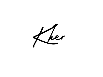 Kher stylish signature style. Best Handwritten Sign (AmerikaSignatureDemo-Regular) for my name. Handwritten Signature Collection Ideas for my name Kher. Kher signature style 3 images and pictures png