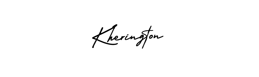The best way (AmerikaSignatureDemo-Regular) to make a short signature is to pick only two or three words in your name. The name Kherington include a total of six letters. For converting this name. Kherington signature style 3 images and pictures png