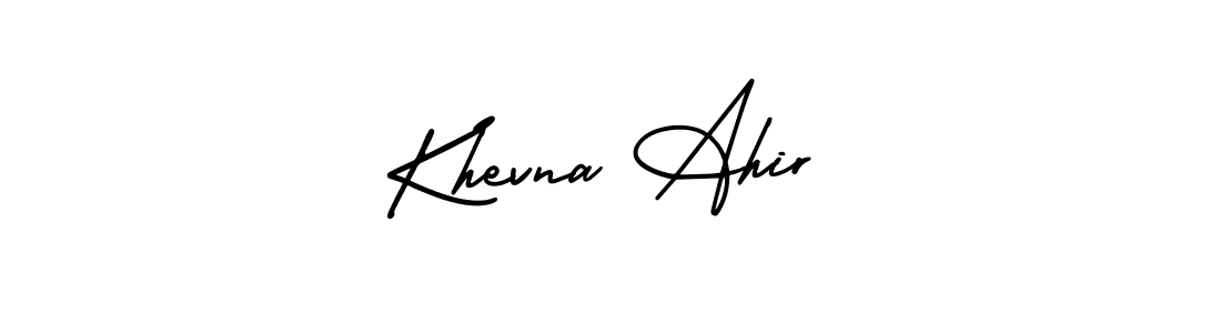 It looks lik you need a new signature style for name Khevna Ahir. Design unique handwritten (AmerikaSignatureDemo-Regular) signature with our free signature maker in just a few clicks. Khevna Ahir signature style 3 images and pictures png