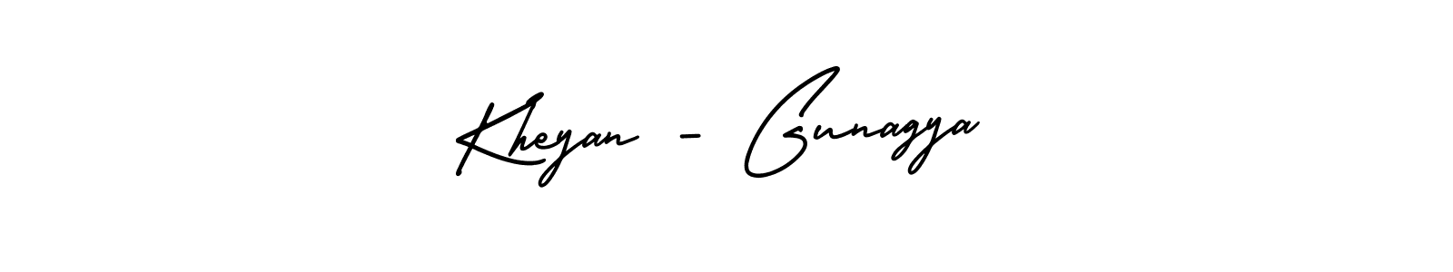 Kheyan - Gunagya stylish signature style. Best Handwritten Sign (AmerikaSignatureDemo-Regular) for my name. Handwritten Signature Collection Ideas for my name Kheyan - Gunagya. Kheyan - Gunagya signature style 3 images and pictures png