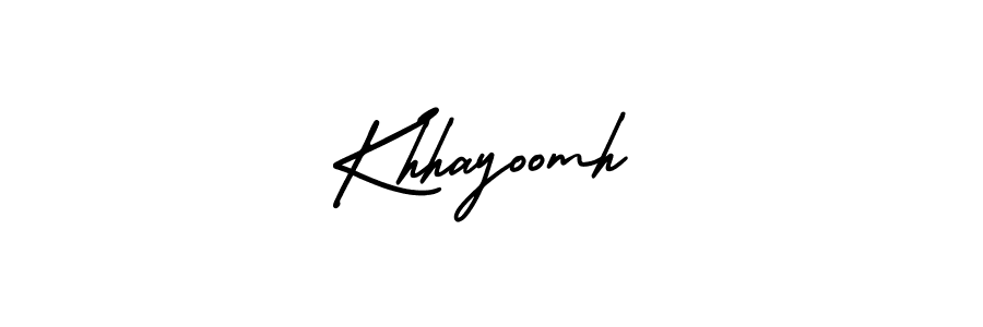 Design your own signature with our free online signature maker. With this signature software, you can create a handwritten (AmerikaSignatureDemo-Regular) signature for name Khhayoomh. Khhayoomh signature style 3 images and pictures png