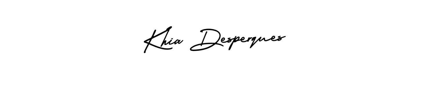 if you are searching for the best signature style for your name Khia Desperques. so please give up your signature search. here we have designed multiple signature styles  using AmerikaSignatureDemo-Regular. Khia Desperques signature style 3 images and pictures png