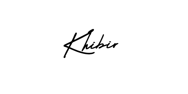 How to make Khibir name signature. Use AmerikaSignatureDemo-Regular style for creating short signs online. This is the latest handwritten sign. Khibir signature style 3 images and pictures png