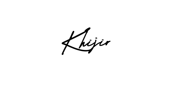You should practise on your own different ways (AmerikaSignatureDemo-Regular) to write your name (Khijir) in signature. don't let someone else do it for you. Khijir signature style 3 images and pictures png