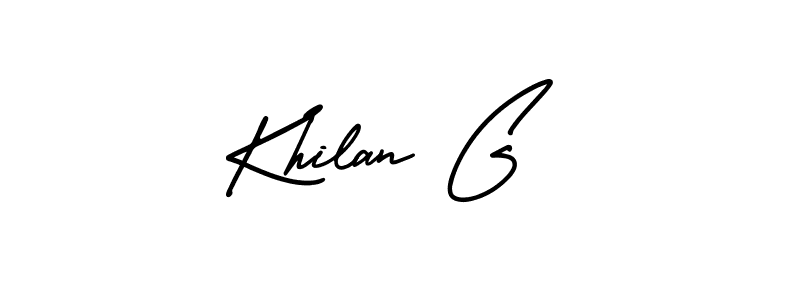 AmerikaSignatureDemo-Regular is a professional signature style that is perfect for those who want to add a touch of class to their signature. It is also a great choice for those who want to make their signature more unique. Get Khilan G name to fancy signature for free. Khilan G signature style 3 images and pictures png