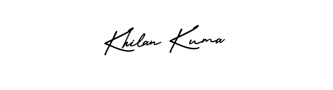 Make a short Khilan Kuma signature style. Manage your documents anywhere anytime using AmerikaSignatureDemo-Regular. Create and add eSignatures, submit forms, share and send files easily. Khilan Kuma signature style 3 images and pictures png