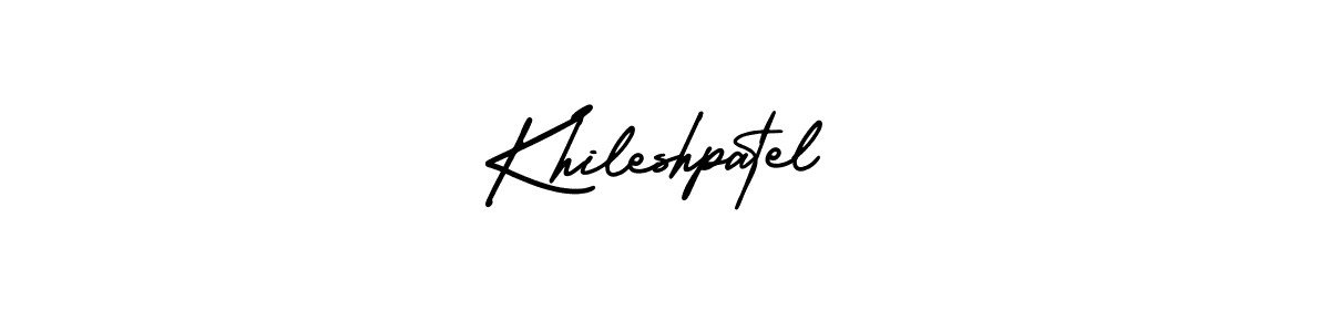 How to make Khileshpatel name signature. Use AmerikaSignatureDemo-Regular style for creating short signs online. This is the latest handwritten sign. Khileshpatel signature style 3 images and pictures png