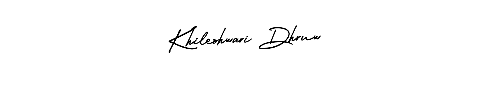 How to make Khileshwari Dhruw name signature. Use AmerikaSignatureDemo-Regular style for creating short signs online. This is the latest handwritten sign. Khileshwari Dhruw signature style 3 images and pictures png