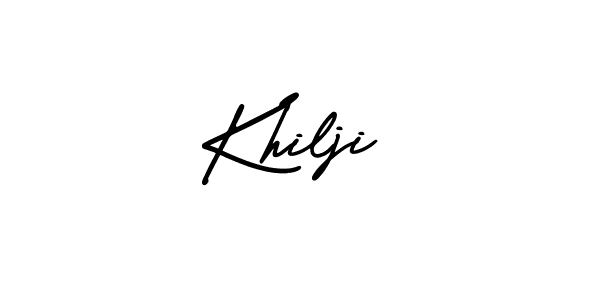 Use a signature maker to create a handwritten signature online. With this signature software, you can design (AmerikaSignatureDemo-Regular) your own signature for name Khilji. Khilji signature style 3 images and pictures png