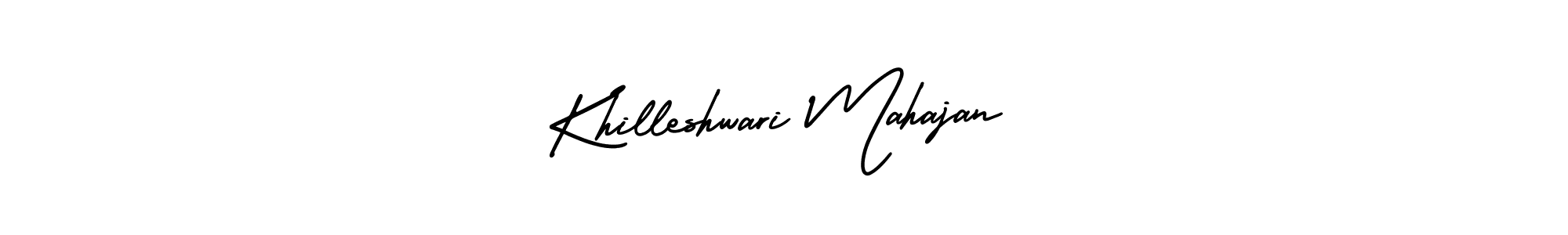 You can use this online signature creator to create a handwritten signature for the name Khilleshwari Mahajan. This is the best online autograph maker. Khilleshwari Mahajan signature style 3 images and pictures png