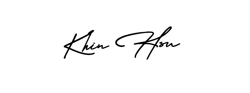 You should practise on your own different ways (AmerikaSignatureDemo-Regular) to write your name (Khin Hsu) in signature. don't let someone else do it for you. Khin Hsu signature style 3 images and pictures png