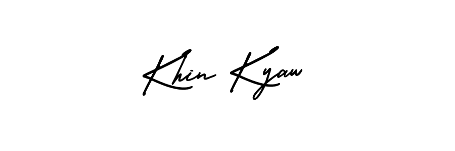 Khin Kyaw stylish signature style. Best Handwritten Sign (AmerikaSignatureDemo-Regular) for my name. Handwritten Signature Collection Ideas for my name Khin Kyaw. Khin Kyaw signature style 3 images and pictures png