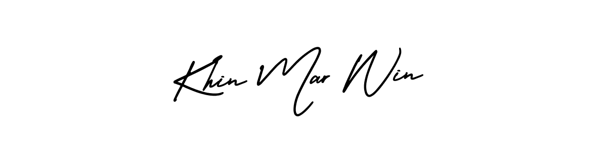 You should practise on your own different ways (AmerikaSignatureDemo-Regular) to write your name (Khin Mar Win) in signature. don't let someone else do it for you. Khin Mar Win signature style 3 images and pictures png
