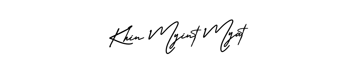 How to make Khin Myint Myat name signature. Use AmerikaSignatureDemo-Regular style for creating short signs online. This is the latest handwritten sign. Khin Myint Myat signature style 3 images and pictures png