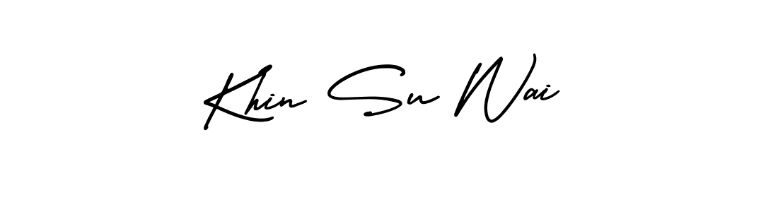 You should practise on your own different ways (AmerikaSignatureDemo-Regular) to write your name (Khin Su Wai) in signature. don't let someone else do it for you. Khin Su Wai signature style 3 images and pictures png