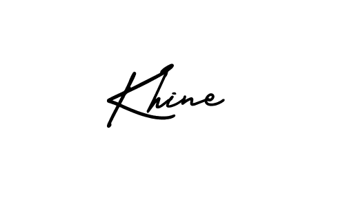 How to make Khine name signature. Use AmerikaSignatureDemo-Regular style for creating short signs online. This is the latest handwritten sign. Khine signature style 3 images and pictures png