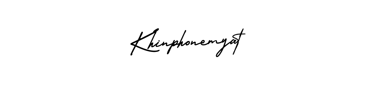 How to make Khinphonemyat name signature. Use AmerikaSignatureDemo-Regular style for creating short signs online. This is the latest handwritten sign. Khinphonemyat signature style 3 images and pictures png