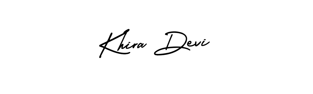 How to make Khira Devi name signature. Use AmerikaSignatureDemo-Regular style for creating short signs online. This is the latest handwritten sign. Khira Devi signature style 3 images and pictures png