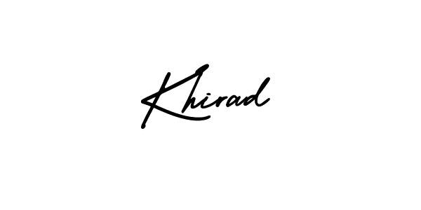 if you are searching for the best signature style for your name Khirad. so please give up your signature search. here we have designed multiple signature styles  using AmerikaSignatureDemo-Regular. Khirad signature style 3 images and pictures png