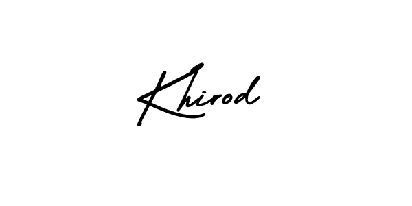 Use a signature maker to create a handwritten signature online. With this signature software, you can design (AmerikaSignatureDemo-Regular) your own signature for name Khirod. Khirod signature style 3 images and pictures png