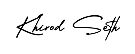 Make your name Khirod Seth memorable on every contract using AmerikaSignatureDemo-Regular autograph style. Instant transparent background export available. Khirod Seth signature style 3 images and pictures png