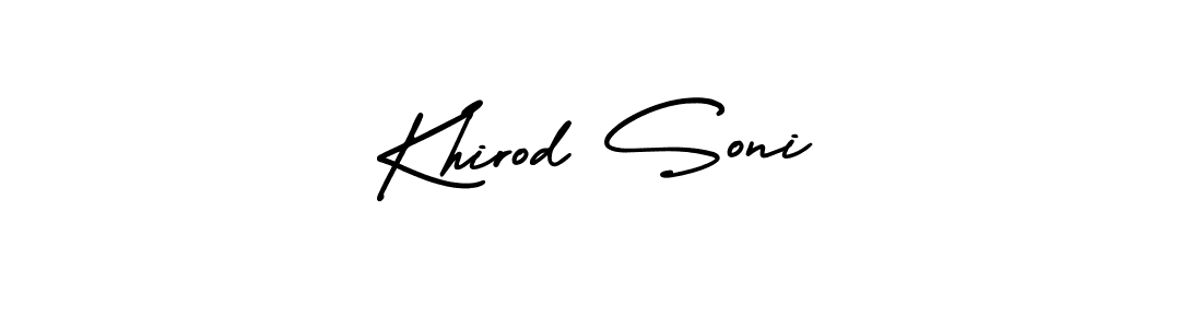 The best way (AmerikaSignatureDemo-Regular) to make a short signature is to pick only two or three words in your name. The name Khirod Soni include a total of six letters. For converting this name. Khirod Soni signature style 3 images and pictures png