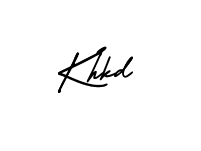 The best way (AmerikaSignatureDemo-Regular) to make a short signature is to pick only two or three words in your name. The name Khkd include a total of six letters. For converting this name. Khkd signature style 3 images and pictures png