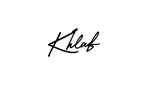 It looks lik you need a new signature style for name Khlaf. Design unique handwritten (AmerikaSignatureDemo-Regular) signature with our free signature maker in just a few clicks. Khlaf signature style 3 images and pictures png