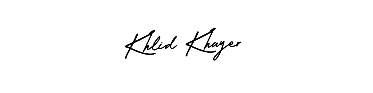 Make a beautiful signature design for name Khlid Khayer. With this signature (AmerikaSignatureDemo-Regular) style, you can create a handwritten signature for free. Khlid Khayer signature style 3 images and pictures png