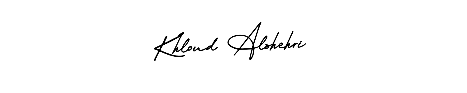 This is the best signature style for the Khloud Alshehri name. Also you like these signature font (AmerikaSignatureDemo-Regular). Mix name signature. Khloud Alshehri signature style 3 images and pictures png