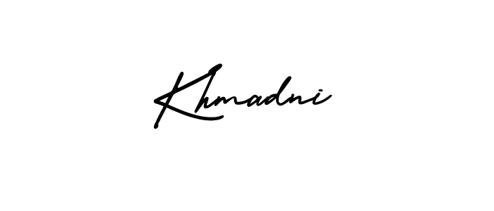 How to make Khmadni signature? AmerikaSignatureDemo-Regular is a professional autograph style. Create handwritten signature for Khmadni name. Khmadni signature style 3 images and pictures png