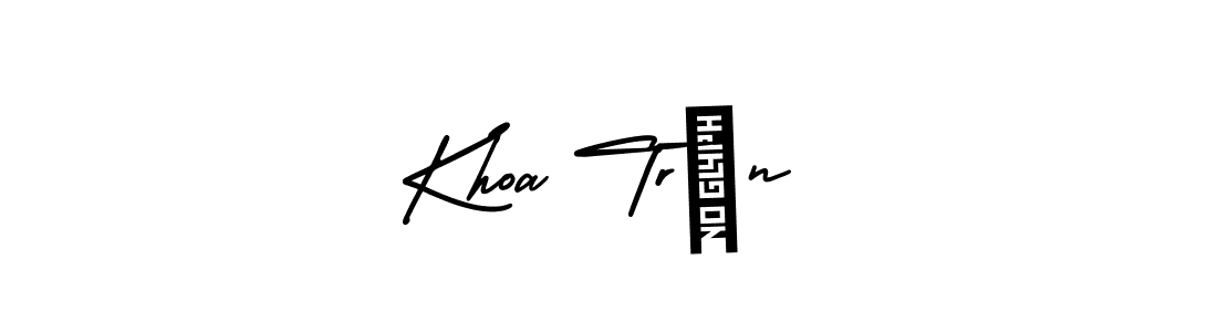 This is the best signature style for the Khoa Trần name. Also you like these signature font (AmerikaSignatureDemo-Regular). Mix name signature. Khoa Trần signature style 3 images and pictures png