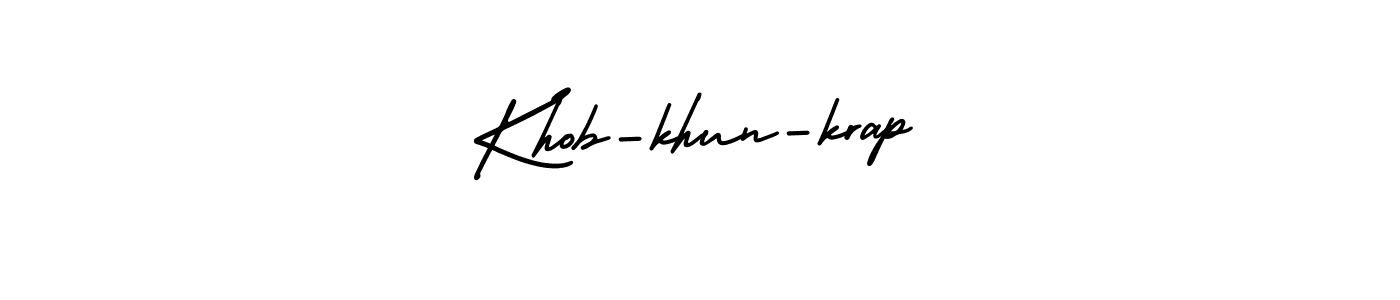 Khob-khun-krap stylish signature style. Best Handwritten Sign (AmerikaSignatureDemo-Regular) for my name. Handwritten Signature Collection Ideas for my name Khob-khun-krap. Khob-khun-krap signature style 3 images and pictures png