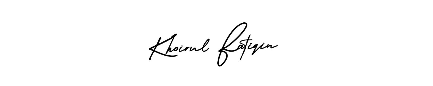 AmerikaSignatureDemo-Regular is a professional signature style that is perfect for those who want to add a touch of class to their signature. It is also a great choice for those who want to make their signature more unique. Get Khoirul Fatiqin name to fancy signature for free. Khoirul Fatiqin signature style 3 images and pictures png