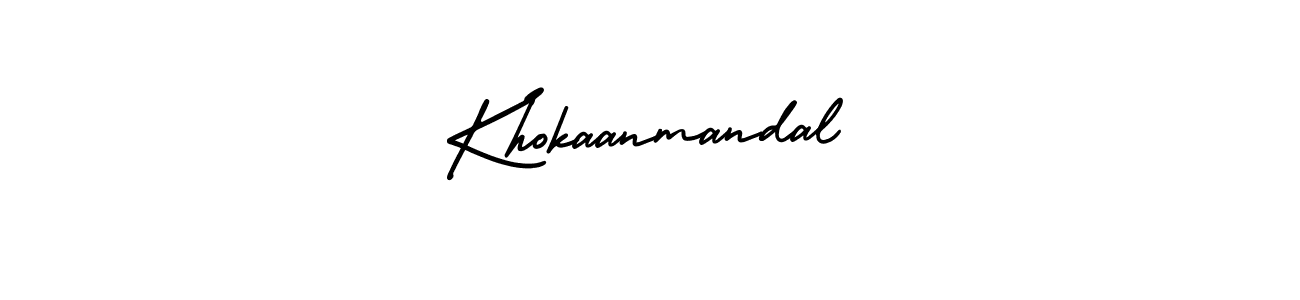 Make a beautiful signature design for name Khokaanmandal. With this signature (AmerikaSignatureDemo-Regular) style, you can create a handwritten signature for free. Khokaanmandal signature style 3 images and pictures png