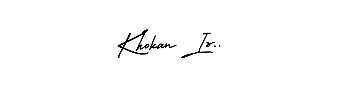 Create a beautiful signature design for name Khokan Is... With this signature (AmerikaSignatureDemo-Regular) fonts, you can make a handwritten signature for free. Khokan Is.. signature style 3 images and pictures png