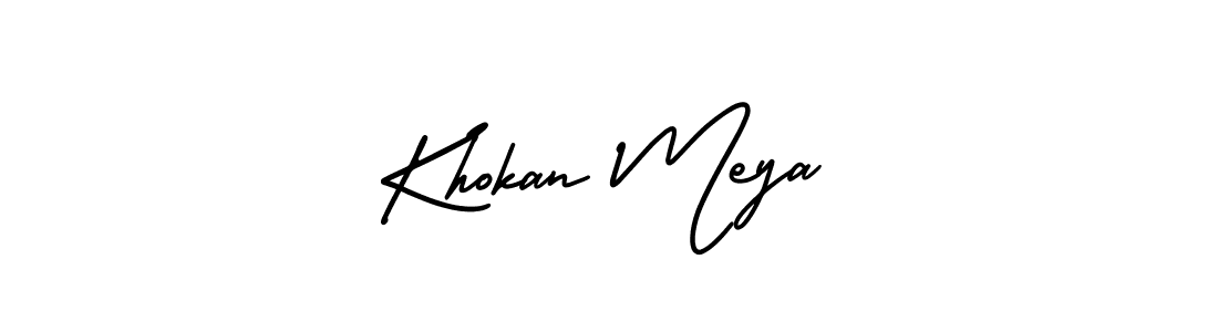 Create a beautiful signature design for name Khokan Meya. With this signature (AmerikaSignatureDemo-Regular) fonts, you can make a handwritten signature for free. Khokan Meya signature style 3 images and pictures png