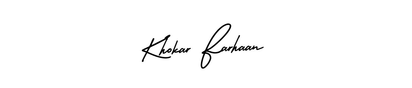 Design your own signature with our free online signature maker. With this signature software, you can create a handwritten (AmerikaSignatureDemo-Regular) signature for name Khokar Farhaan. Khokar Farhaan signature style 3 images and pictures png