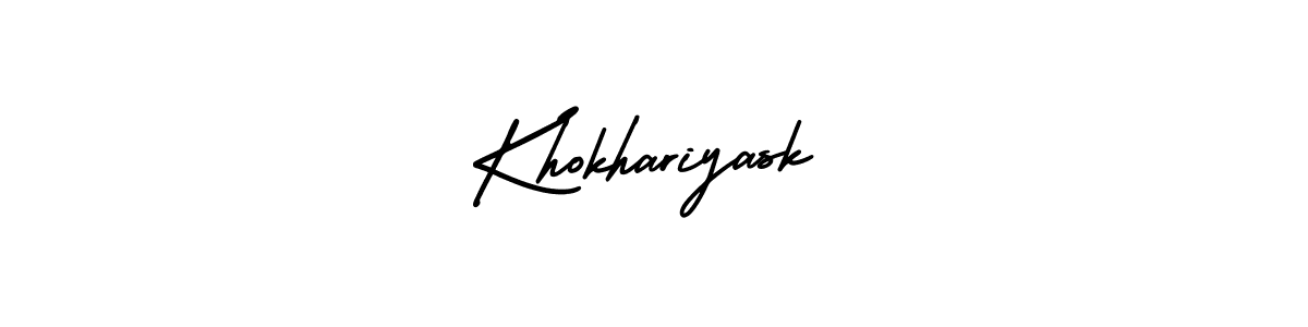 AmerikaSignatureDemo-Regular is a professional signature style that is perfect for those who want to add a touch of class to their signature. It is also a great choice for those who want to make their signature more unique. Get Khokhariyask name to fancy signature for free. Khokhariyask signature style 3 images and pictures png