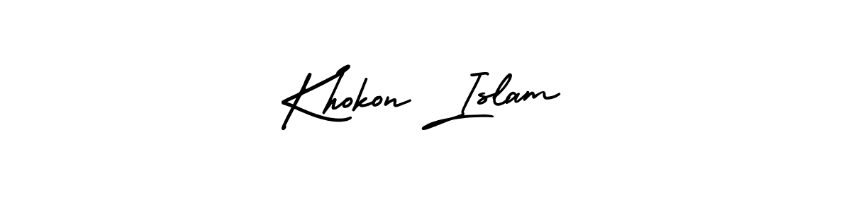 Best and Professional Signature Style for Khokon Islam. AmerikaSignatureDemo-Regular Best Signature Style Collection. Khokon Islam signature style 3 images and pictures png
