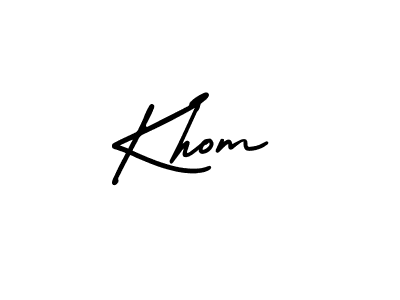 The best way (AmerikaSignatureDemo-Regular) to make a short signature is to pick only two or three words in your name. The name Khom include a total of six letters. For converting this name. Khom signature style 3 images and pictures png