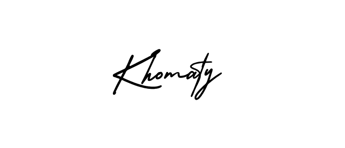 It looks lik you need a new signature style for name Khomaty. Design unique handwritten (AmerikaSignatureDemo-Regular) signature with our free signature maker in just a few clicks. Khomaty signature style 3 images and pictures png