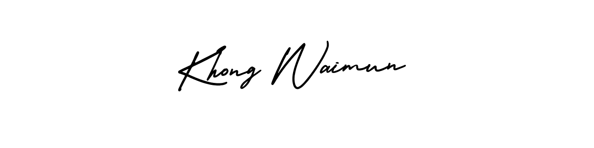 This is the best signature style for the Khong Waimun name. Also you like these signature font (AmerikaSignatureDemo-Regular). Mix name signature. Khong Waimun signature style 3 images and pictures png