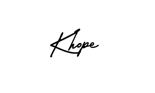 How to make Khope name signature. Use AmerikaSignatureDemo-Regular style for creating short signs online. This is the latest handwritten sign. Khope signature style 3 images and pictures png